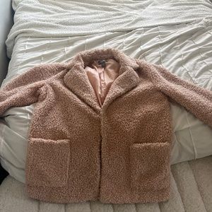 Martha Stewart pink fur coat